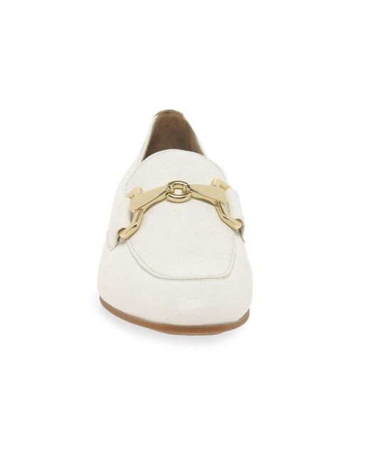 Gabor White Jangle Loafers Colour: Latte