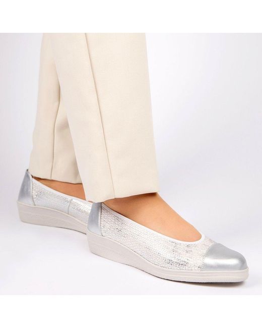 Gabor Gray Petunia Accent Low Heeled Pumps