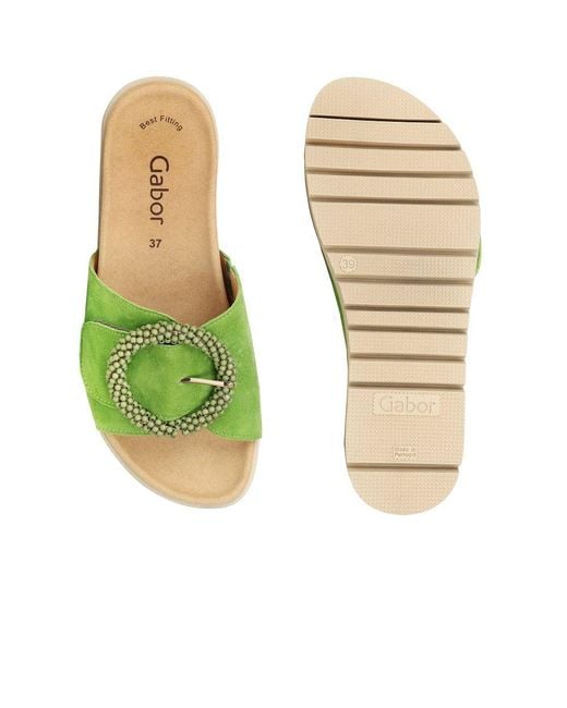 Gabor Green Everly Mule Sandals