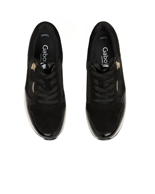 Gabor Black Louisina Trainers Colour: 37 Sde/Pat