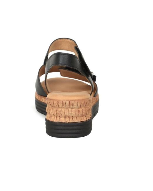 Gabor Black Shout Wedge Heel Sandals Lea (Uni)