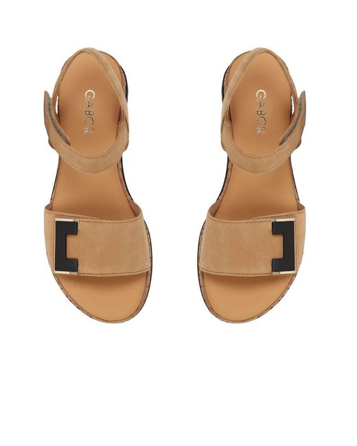 Gabor Brown Shout Wedge Heel Sandals