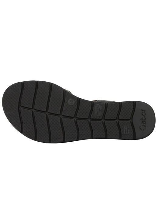 Gabor Black Shout Wedge Heel Sandals Lea (Uni)