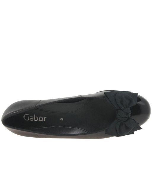 Gabor Black Amy Ballerina Pumps