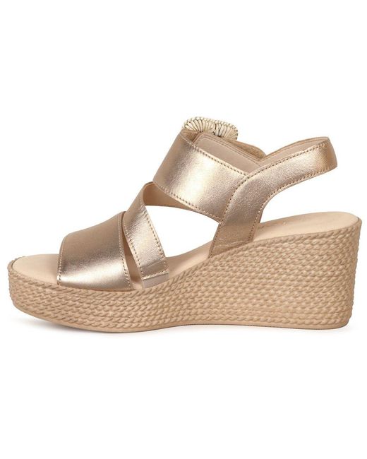 Gabor Metallic Embrace Wedge Sandal Size: 2