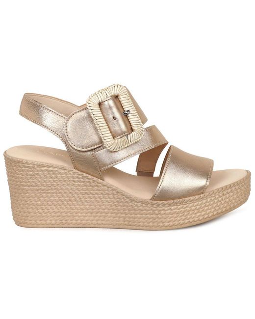 Gabor Metallic Embrace Wedge Sandal Size: 2