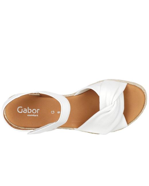 Gabor Metallic Moon Wedge Heel Sandals