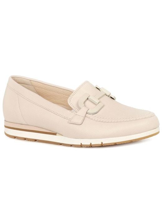 Gabor White Baby Loafers