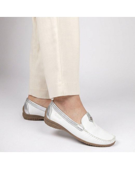 Gabor White California Sporty Moccasins