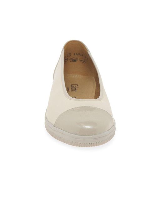 Gabor Natural Petunia Accent Low Heeled Pumps