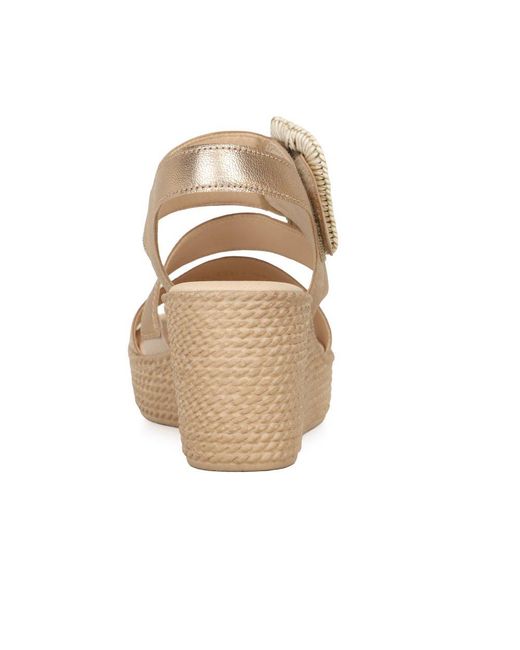 Gabor Metallic Embrace Wedge Sandal Size: 2