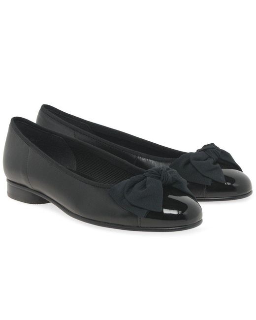 Gabor Black Amy Ballerina Pumps