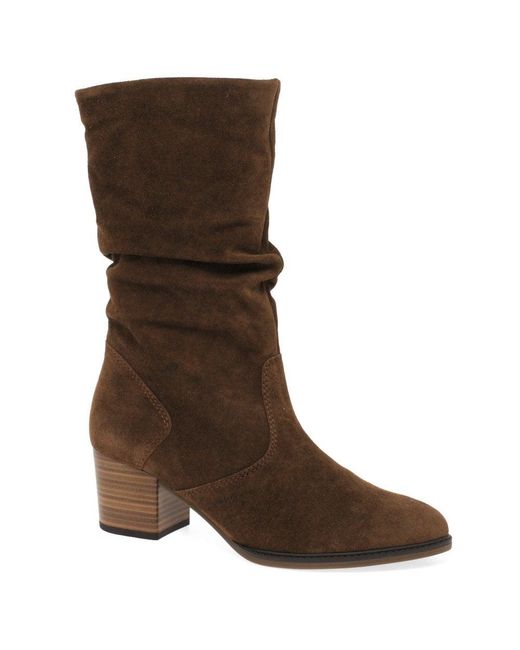 Gabor Brown Ramona Calf-Length Boots