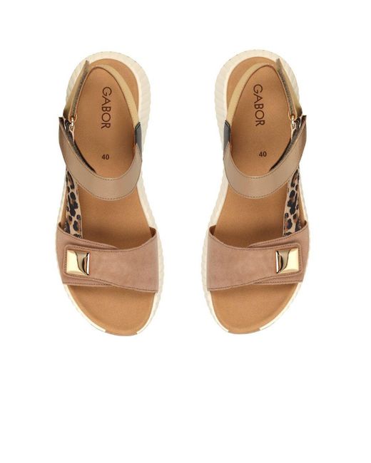 Gabor Brown Gifted Wedge Heel Sandals Size
