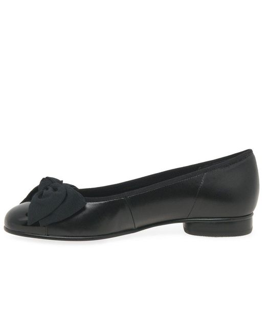 Gabor Black Amy Ballerina Pumps