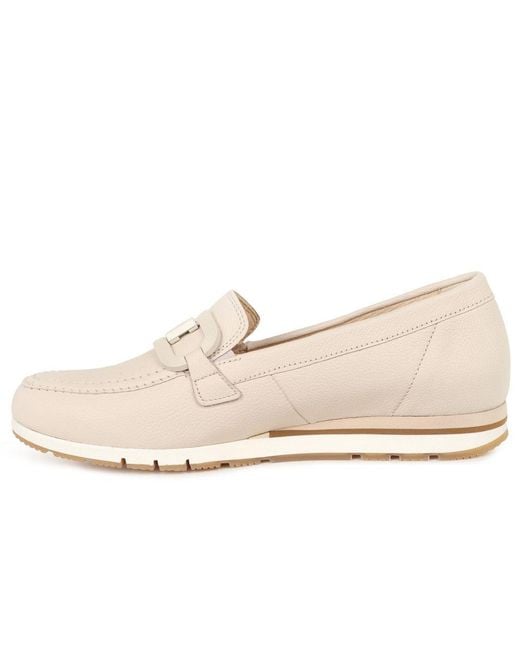 Gabor White Baby Loafers