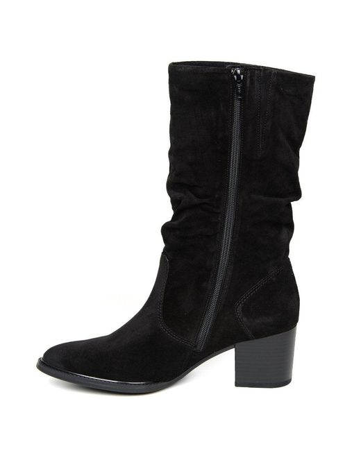 Gabor Black Ramona Calf-Length Boots