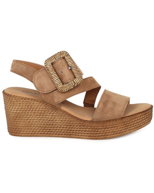 Gabor Brown Embrace Wedge Sandal