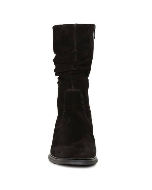 Gabor Black Hodie Calf Length Boots