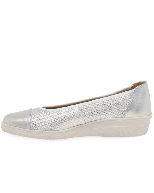 Gabor Gray Petunia Accent Low Heeled Pumps