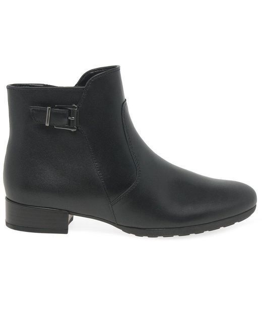 Gabor Black Bolan Ankle Boots