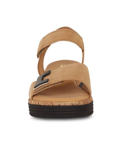 Gabor Brown Shout Wedge Heel Sandals