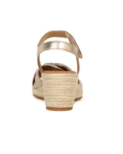 Gabor Metallic Moon Wedge Heel Sandals