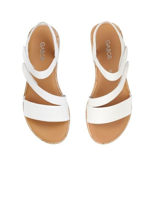 Gabor White Oporto Sandals Lea (Kork)