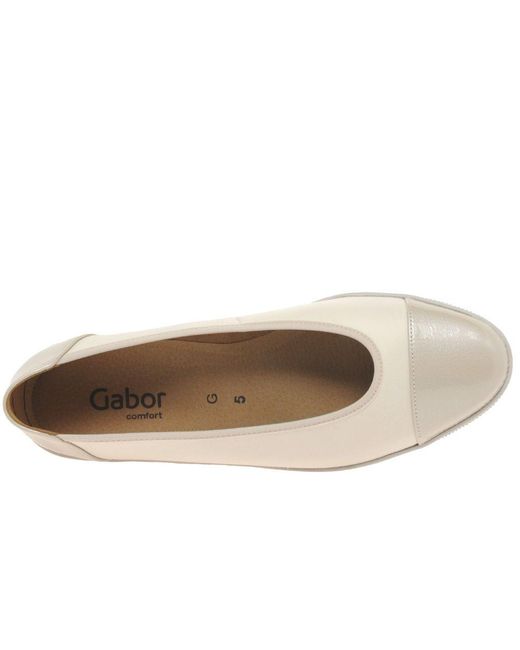 Gabor Natural Petunia Accent Low Heeled Pumps