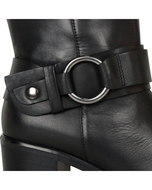 Gabor Black Easel Ankle Boots Lea (Ant)
