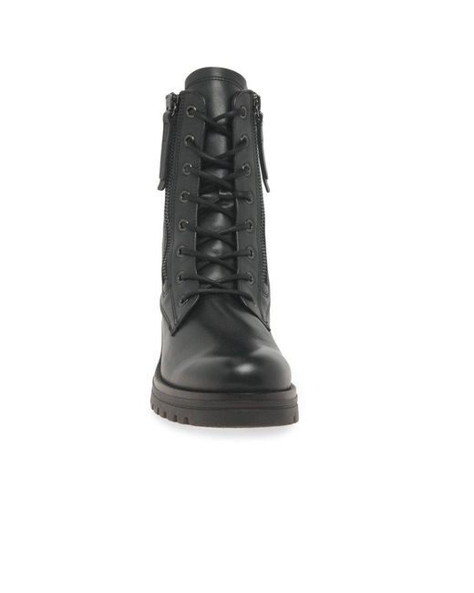 Gabor Black Serve Biker Boots Leather (Cdf)