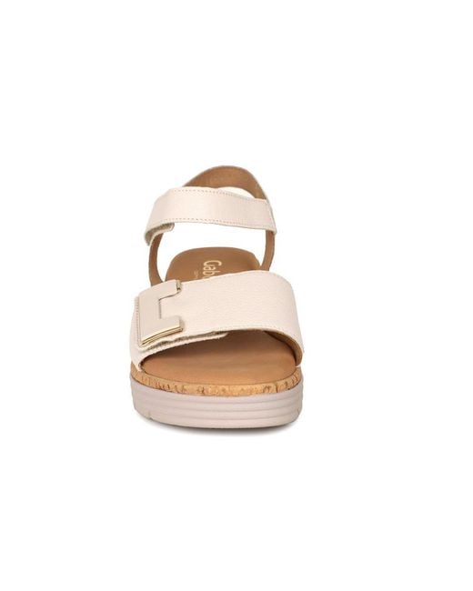 Gabor Natural Shout Wedge Heel Sandals Colour: Creme Lea (Uni)