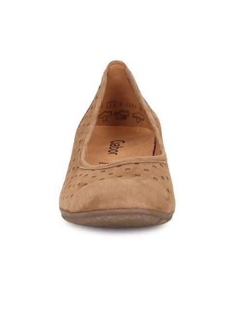 Gabor Brown Ruffle Punched Detail Casual Shoes