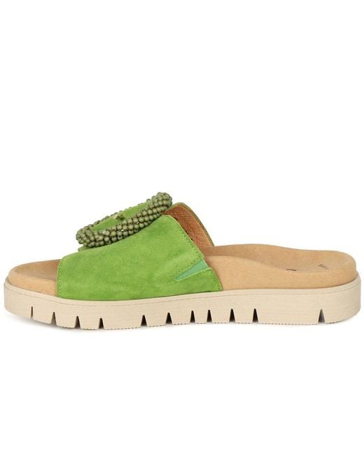Gabor Green Everly Mule Sandals