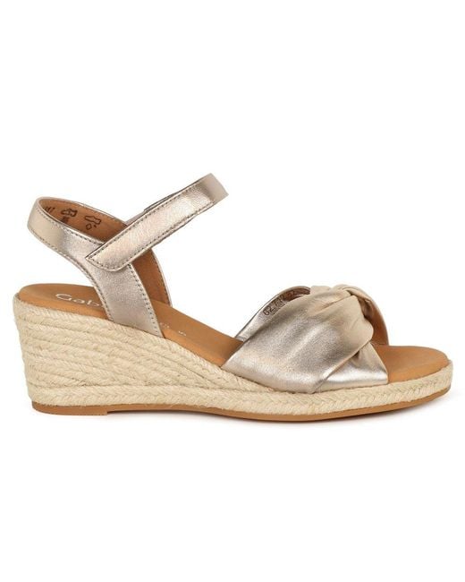 Gabor Metallic Moon Wedge Heel Sandals
