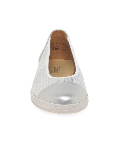 Gabor Gray Petunia Accent Low Heeled Pumps