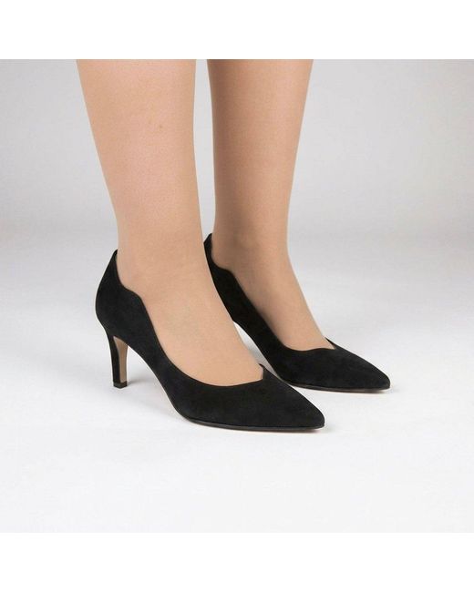 Gabor Black Degree Court Shoes