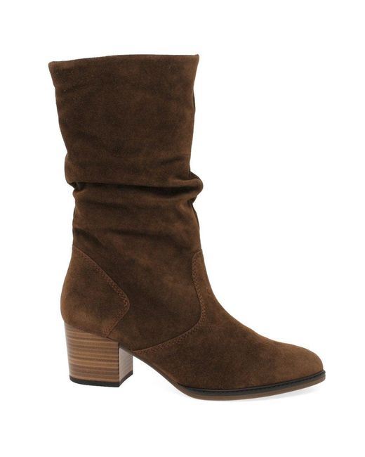 Gabor Brown Ramona Calf-Length Boots