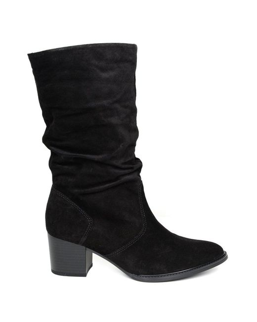 Gabor Black Ramona Calf-Length Boots