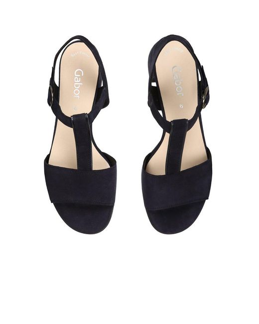 Gabor Blue Mead T-Bar Sandals
