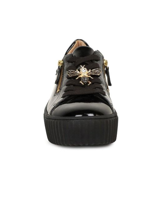 Gabor Black Dotcom Trainers Pat