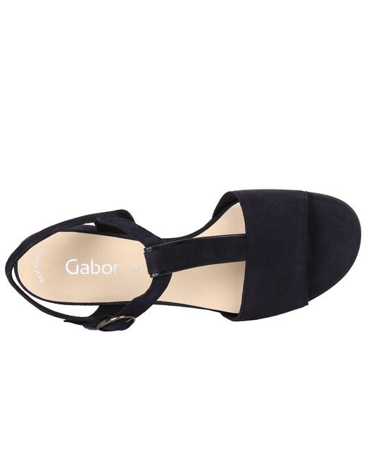 Gabor Blue Mead T-Bar Sandals