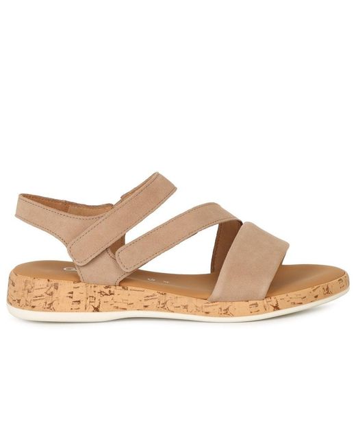 Gabor Brown Oporto Sandals Colour: Sand Suede (Kork)