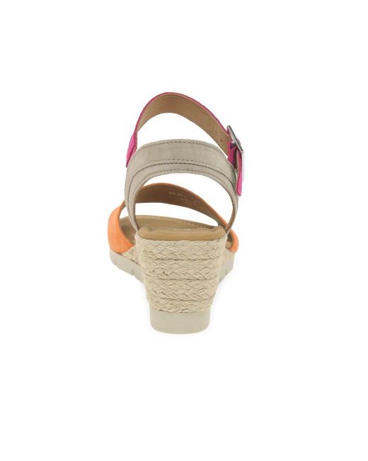Gabor Pink Nieve Wedge Heel Sandals