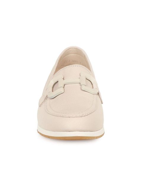 Gabor White Baby Loafers
