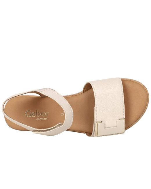 Gabor Natural Shout Wedge Heel Sandals Colour: Creme Lea (Uni)