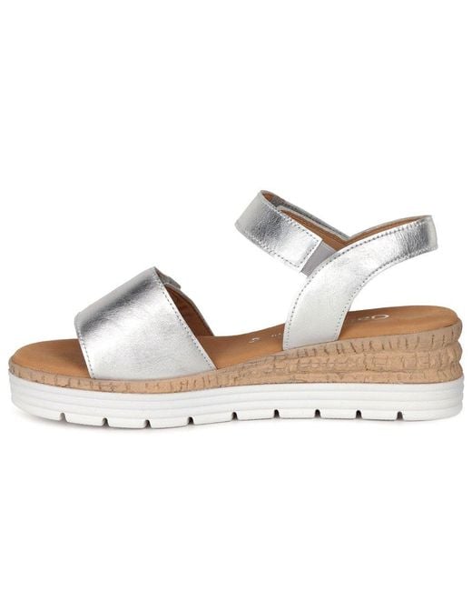 Gabor Metallic Shout Wedge Heel Sandals Lea (Uni)