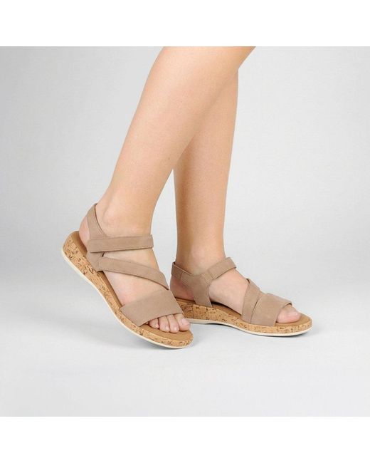 Gabor Brown Oporto Sandals Colour: Sand Suede (Kork)