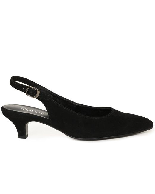 Gabor Black Editor Open Court Shoes