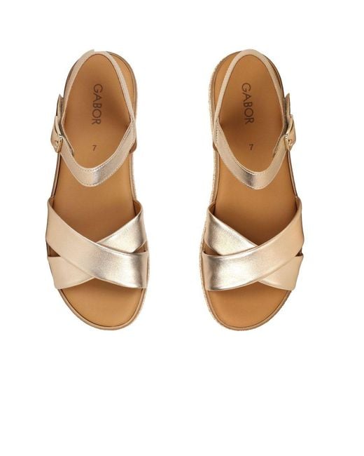 Gabor Metallic Wick Platform Sandal
